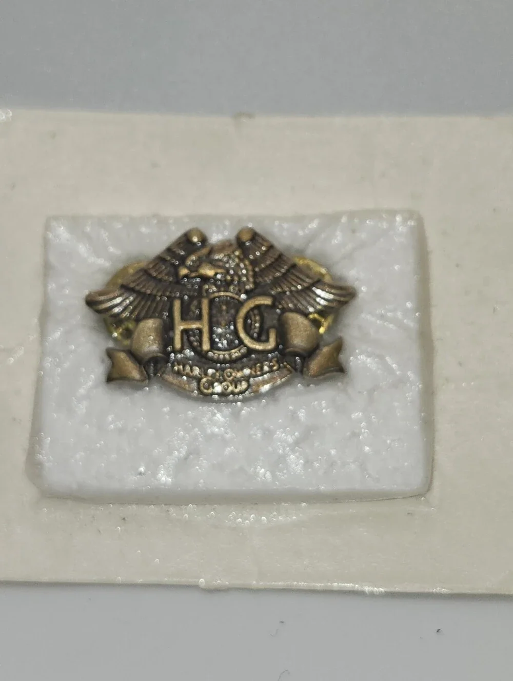 VTG 1983 Harley Davidson HOG Owners Group Brass Eagle Vest Lapel Pin/NOS